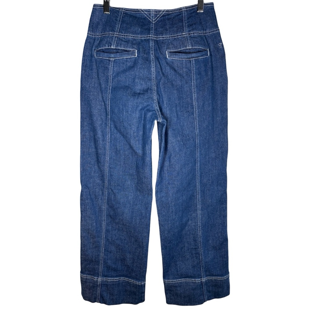 Pilcro Anthropologie Seamed High Rise Wide Leg Jeans Pants Size Petite 27 Dark - Picture 6 of 14